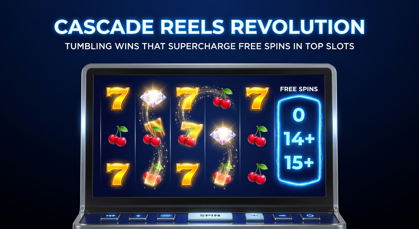 Nahaufnahme eines Slot-Screens mit multiplen Tumbling-Wins, steigenden Multiplikatoren und explodierenden Free-Spin-Triggern