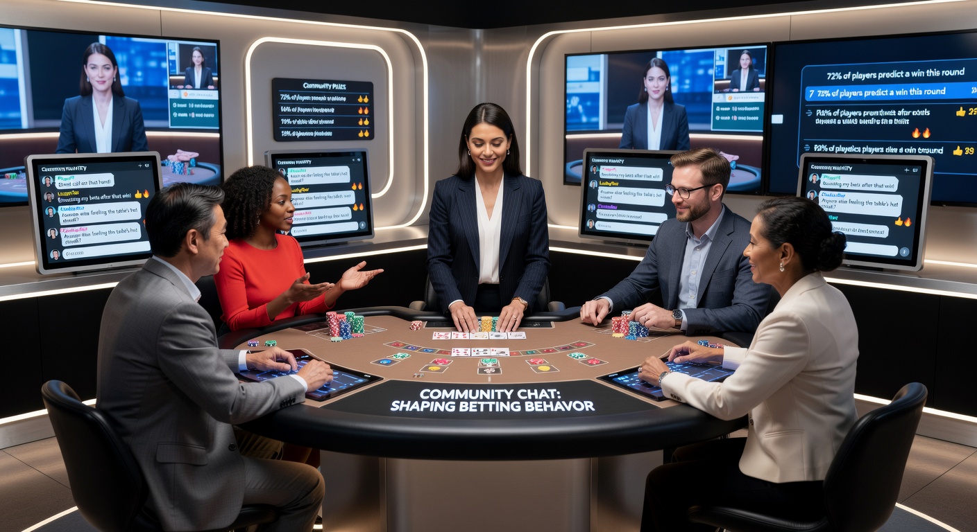 Gruppe von Spielern in einem Live-Dealer-Chat während einer Roulette-Runde mit sichtbaren Wettmustern