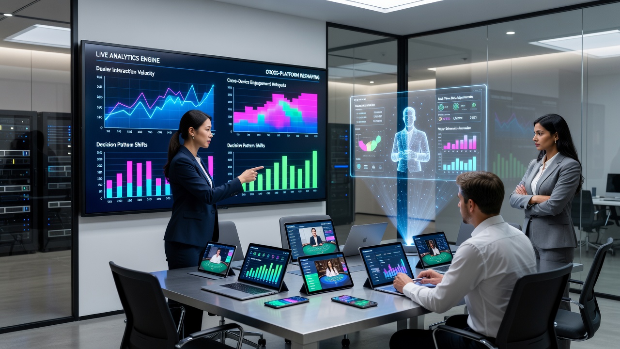 Datenströme und Entscheidungsanpassungen in Cross-Device Live-Dealer-Sessions