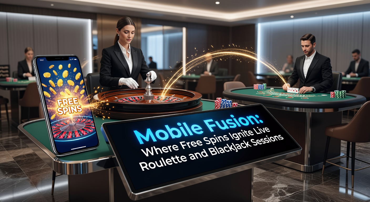 Smartphone mit Live-Roulette-Tisch und drehendem Free-Spin-Rad im Vordergrund, das mobile Gaming-Fusion symbolisiert
